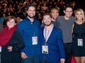 Alex Bretow, third from left, with the director and members of the cast and crew at the world premiere of "The Secret of 40" in San Jose on March 4