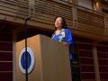 President Sakaki speaking during convocation