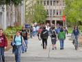 students walking on the ssu campus