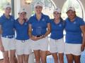 women's golf team holding trophy