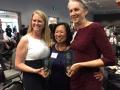 Dean Lynn Stauffer, President Judy K. Sakaki and Business Career Center Director Sarah Dove