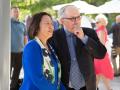 President Judy K. Sakaki with Gary Heck, president and owner of Korbel Champagne Cellars