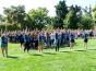 SSU students and their families pose for the 'SSU' drone picture